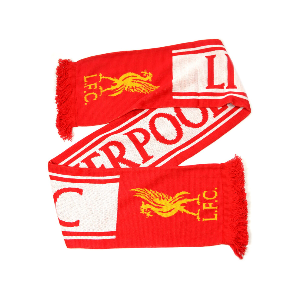 Liverpool Fc Block Jacquard Knitted Scarf White,Red,Yellow