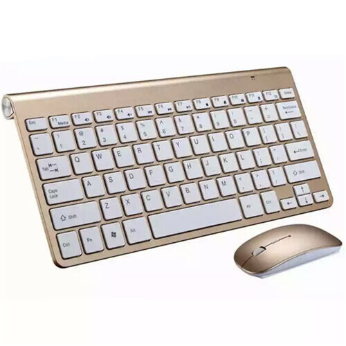 (Gold) Mini Wireless Keyboard And Mouse Set 2.4G wireless 1