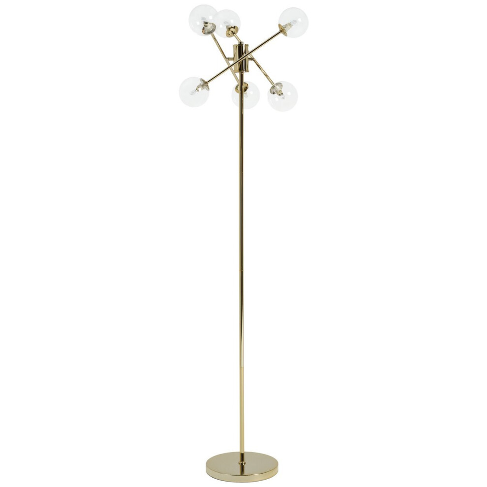 Habitat Glam 6 Light Glass Floor Lamp - Gold