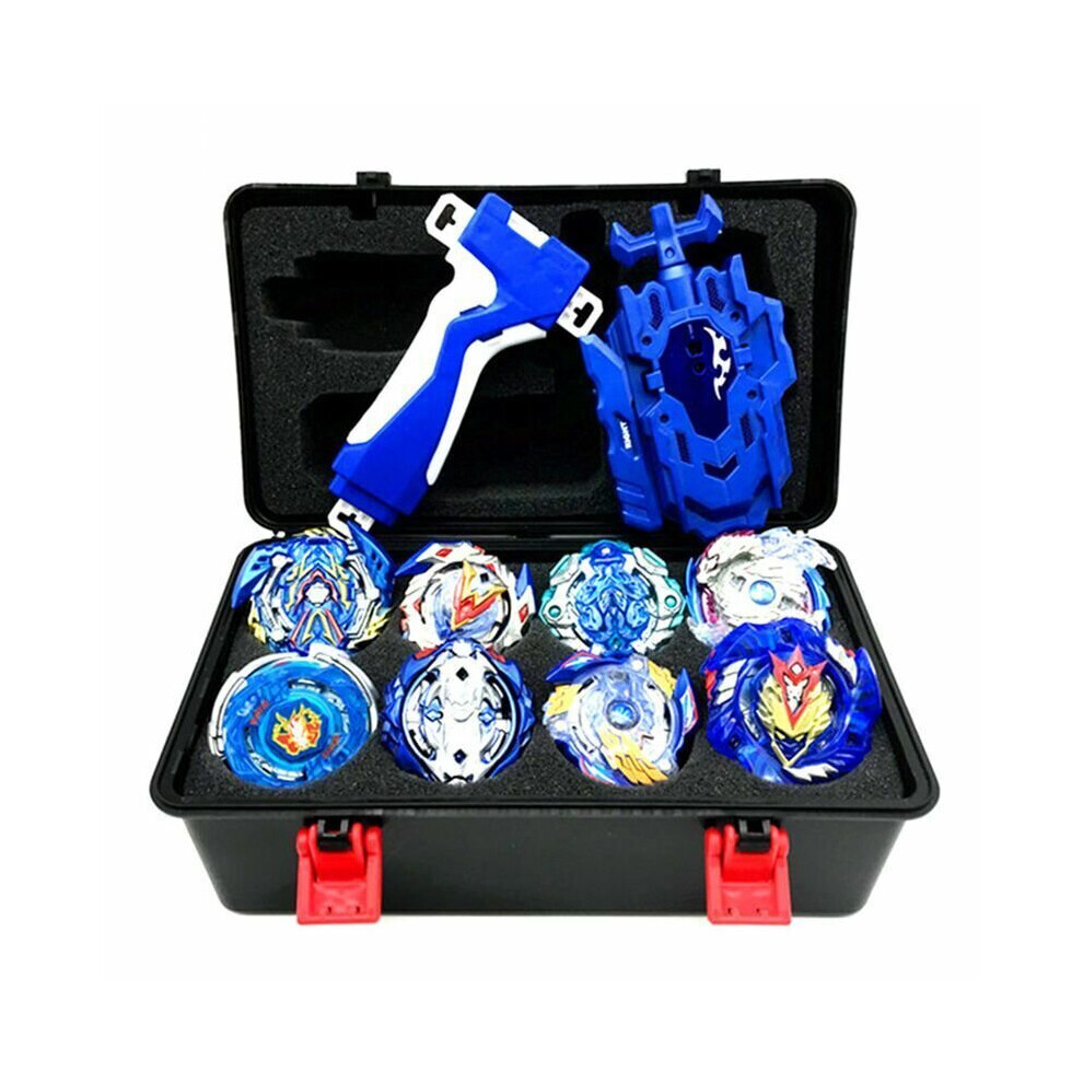 Skesrjtop ( ) Toupie Beyblades Burst Metal Fusion Set 8 Pcs Gyrocope With Wire Launcher Blue