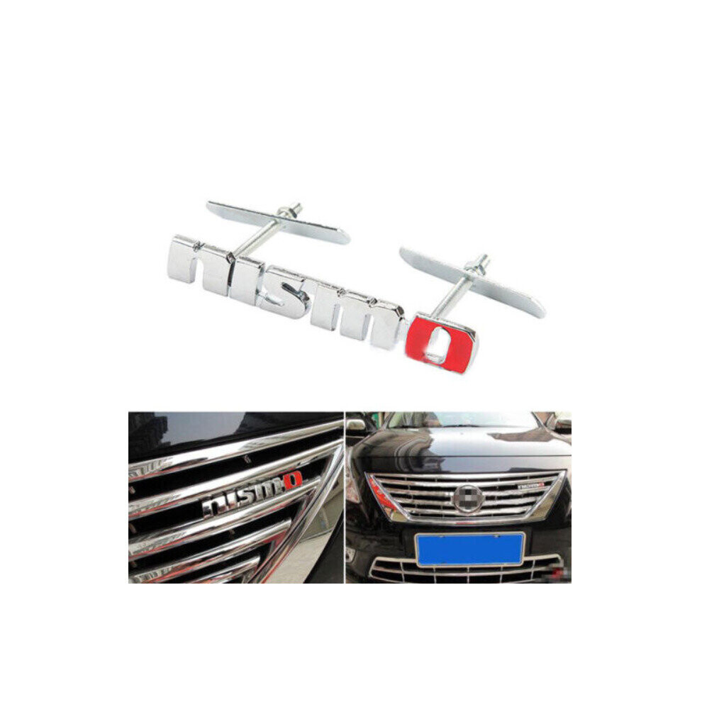 Chrome NISMO Car Stickers Front Gille Badge Emblem For Nissan