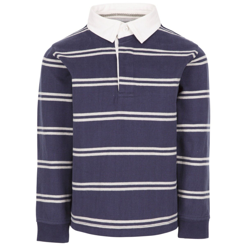 (11-12 Years, Navy  Stripe) Trespass Boys Long Sleeve Polo Yarn Dyed Keelbeg