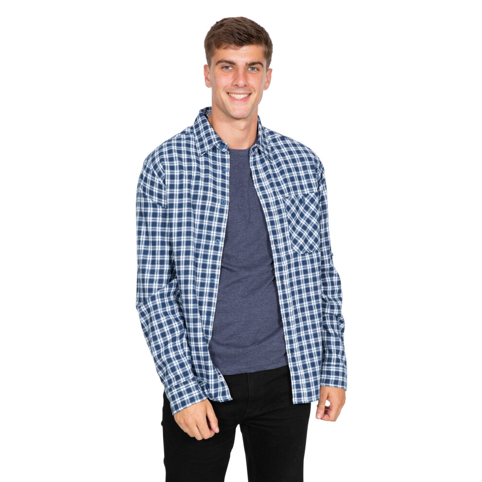 (XXS, Navy Check) Trespass Mens Checked Cotton Shirt Sailfoot