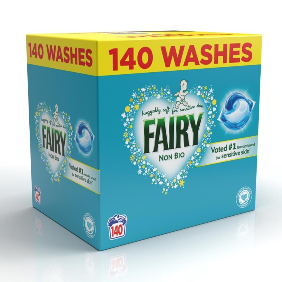 Fairy Non Bio Pods, 140 Count Laundry Capsule Liquid Detergent