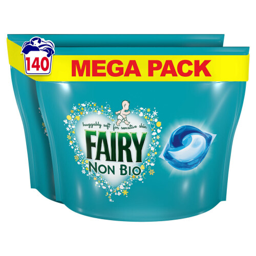 Fairy Fairy Non Bio Pods, 140 Count Laundry  Capsule Liquid Detergent 2