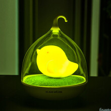 ( Yellow Bird) Birdcage Night Light Touch Sensor Baby Bedroom Sleeping Dream Lamp Kid Bird Lite