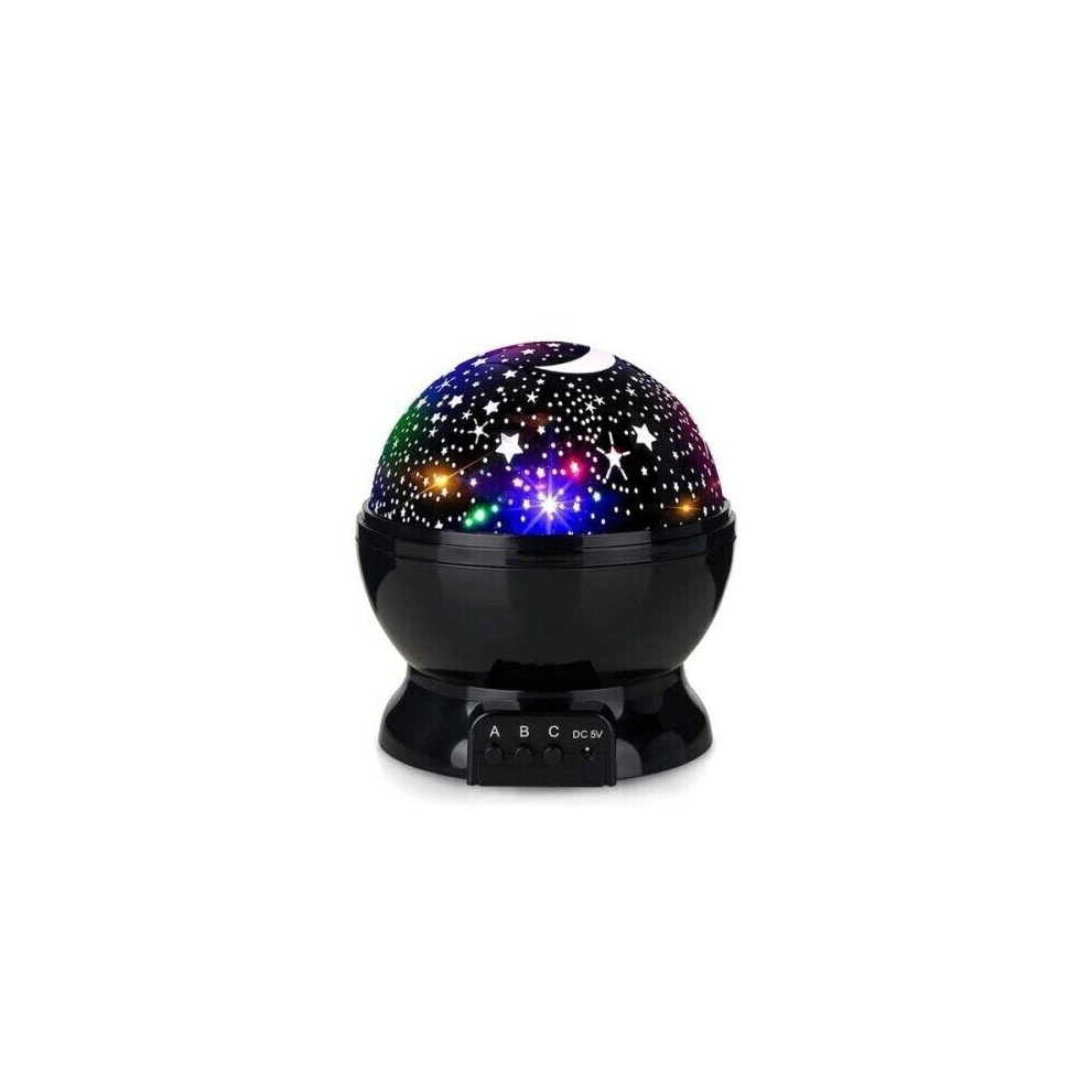(  Black) Rotating LED Galaxy Starry Night Light Projector Star Sky Moon Lamp Kids Bedroom