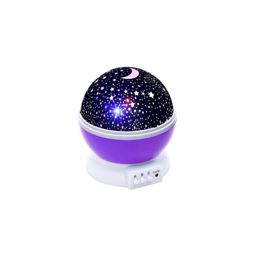 Skesrjtop ( ) Rotating Led Galaxy Starry Night Projector Star Sky Moon Lamp Kids Bedroom Purple/Light