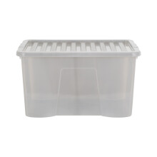 Wham Crystal 60 Liter Plastic Storage Box With Lid 60 x 40 x 33 cm - Tint Grey