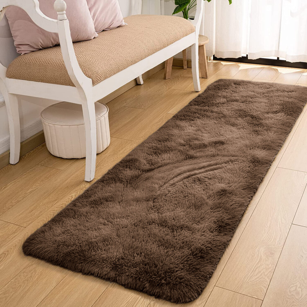 Imperial Rooms (60Cm X 220Cm Or 2Ft X 7Ft 3"- Runner, Brown- Shaggy Rugs) Modern Living Room Rugs Shaggy Fluffy Bedroom Soft Carpets Runner Indoor Outdoor Rug Floor
