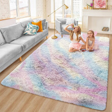 (160cm x 230cm OR 5ft 3" x 7ft 6"- Large Area Rug, Rainbow- Shaggy Rugs) Modern Living Room Rugs Shaggy Fluffy Bedroom Soft Carpets Runner Indoor Outdoor Rug Floor Mats