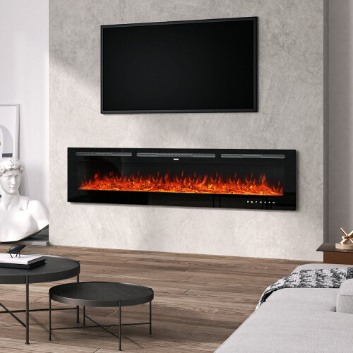Living And Home 70 Inch Wall/Inset Electric Fireplace Fire 12 LED Flames 1