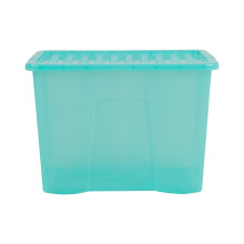 Wham Crystal 80 Liter Plastic Storage Box With Lid 60x40x42 cm - Tint Spearmint