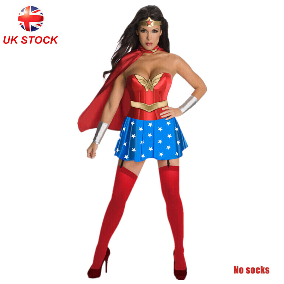 Skesrjtop Adult Deluex Wonder Woman Superhero Halloween Cosplay Fancy Dress Not,Specified