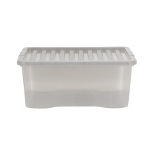 Wham Crystal 45 Liter Plastic Storage Box With Lid 60 x 40 x 25 cm - Tint Grey