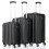 3pcs Multi Texture Hard Shell PP Suitcase Classic Collection Traveling Storage Suitcase Black 1