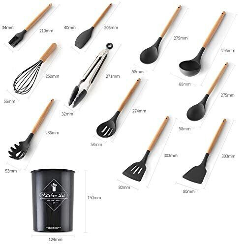 (Cream) Non-Stick Silicone Cooking Kitchen Utensils Set 2