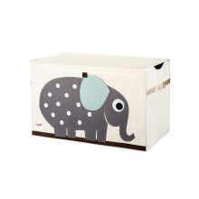 Caixa de brinquedos - WEBER - Elefante - Criança - 100% Poliéster - Cinza