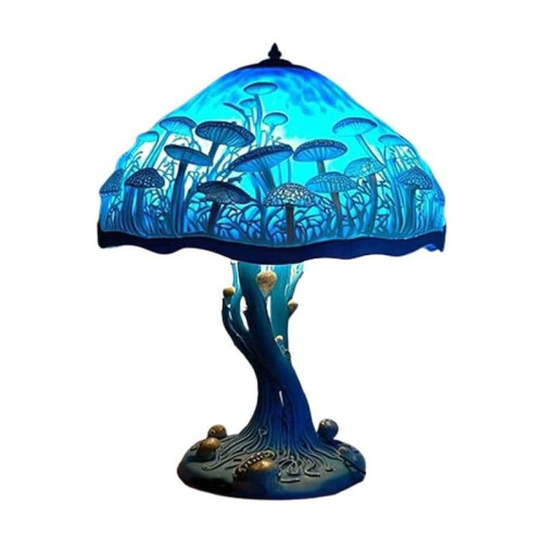 (Style D) Resin Colorful Flower Mushroom Table Lamp Home Bedroom Decoration Usb Powered