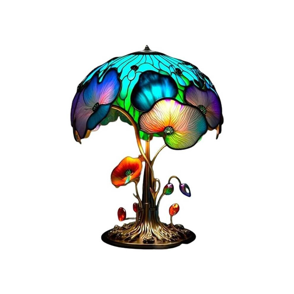 (Style F) Resin Colorful Flower Mushroom Table Lamp Home Bedroom Decoration Usb Powered