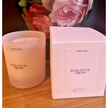 ZARA Rose Petal Drops Aromatic Scented Candle In Glass Jar 200g New
