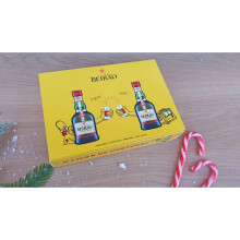 Mini Liqueur Bottles 2 x 50ml Licor Beirao Portugal with 2 Shot Glasses