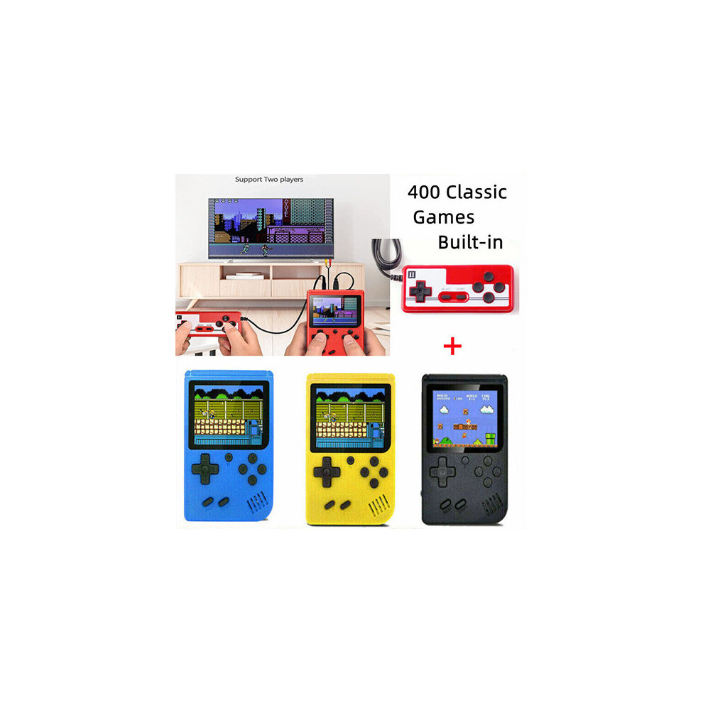 (Red) Game Console 400 Built-in Games Supports One/ Two Players Kids Christmas Gift