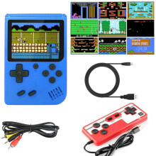 (Blue) Game Console 400 Built-in Games Supports One/ Two Players Kids Christmas Gift