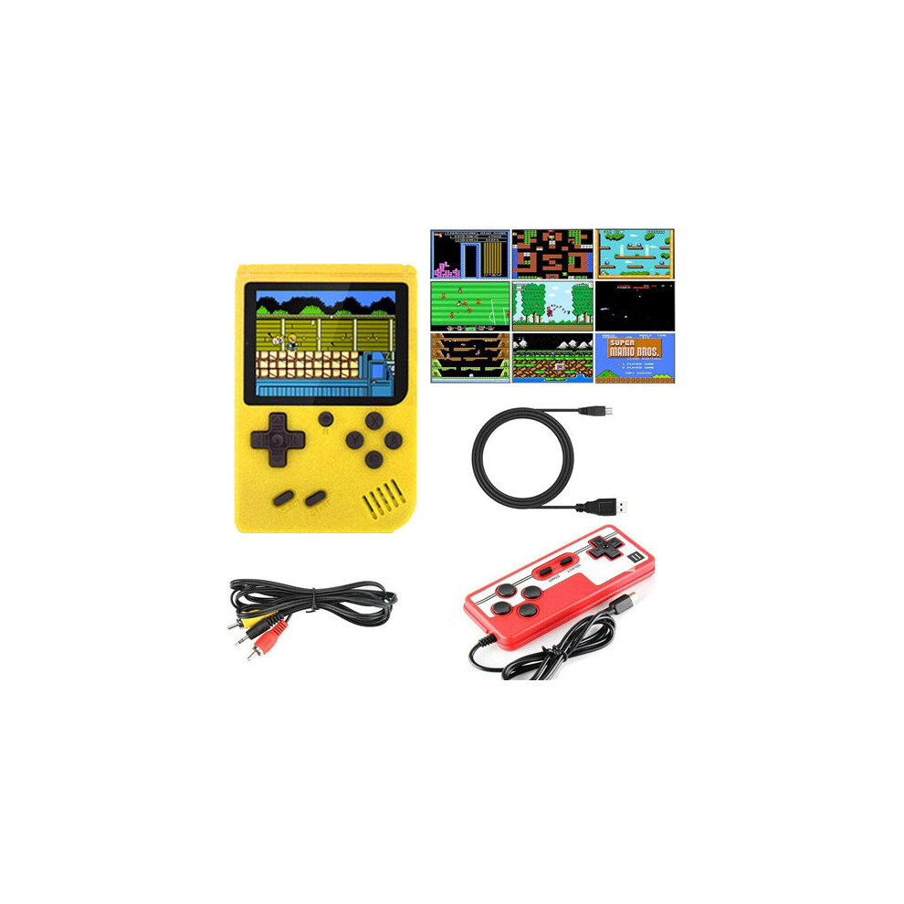 (Yellow) Handheld Game Console 400 Built-in Games Toy Kids Gift Christmas