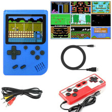 (Blue) Handheld Game Console 400 Built-in Games Toy Kids Gift Christmas