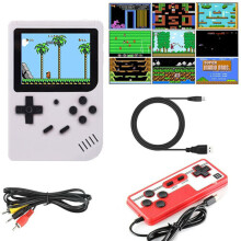 (White) Game Console 400 Built-in Games Supports One/ Two Players Kids Christmas Gift