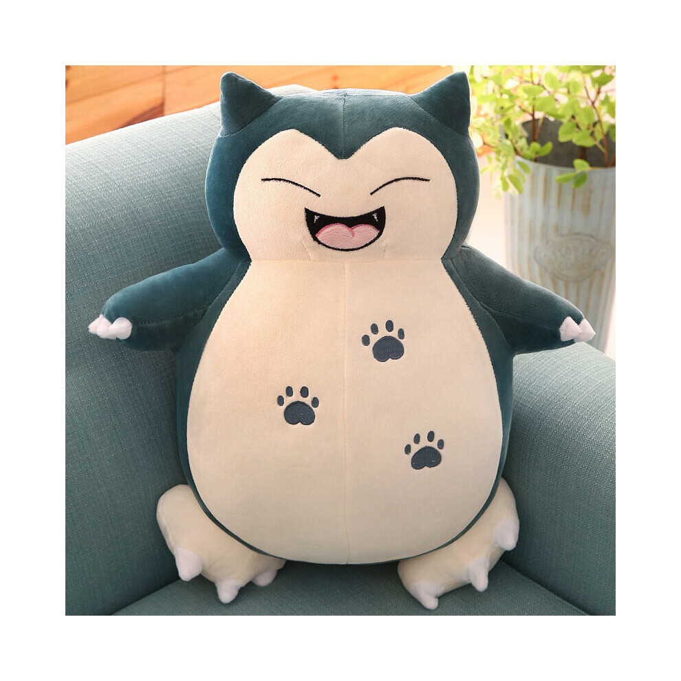 Bonxaif (Mouth Opening Style, 12" ( 30Cm )) 12" 20" 30" Jumbo Pokemon Snorlax Plush Pillow Cushion Plush Doll Kids Toy Gift
