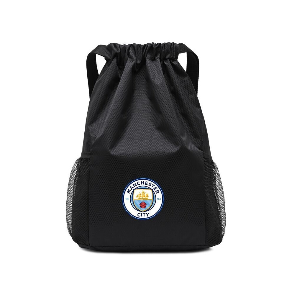 (Black) Football Storage Bag For Manchester City Backpack Large Capacity