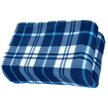 (Silver Blue) Soft Flannel Fleece Sofa Bed Blanket Throw Checked Design Large Warm 150 x 200CM