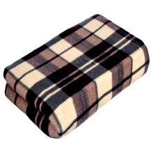 ( Coffee) Soft Flannel Fleece Sofa Bed Blanket Throw Checked Design Large Warm 150 x 200CM