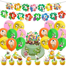 (Set A) Birthday Themed Pikmin Party Supplies Decoration Set Balloons Banner Topper Cake