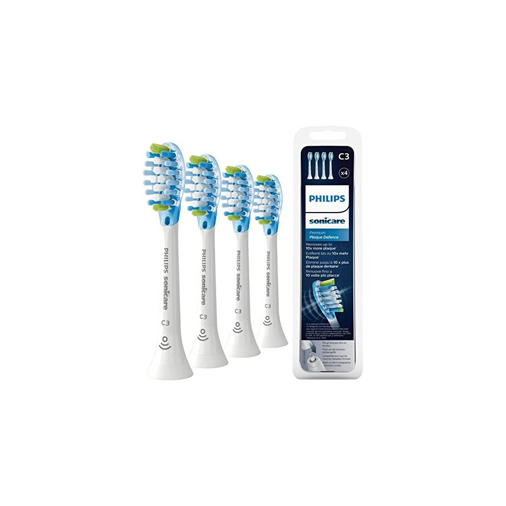 Philips Sonicare Original C3 Premium Plaque Defence Standard Sonic Toothbrush Heads - 4 Pack in White (Model HX9044/17)