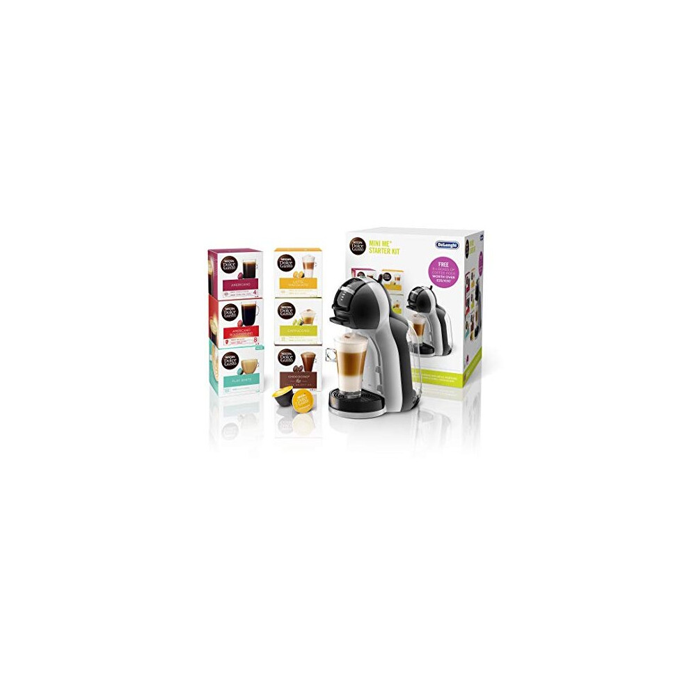 De'Longhi Nescafé Dolce Gusto Mini Me, Single Serve Capsule Coffee Machine Starter Kit,  EDG155.BG, 230 Milliliters, Black & Grey