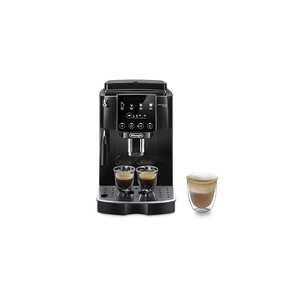 De'Longhi Magnifica Start ECAM222.20.B, Automatic Coffee Machine with Milk Nozzle, Bean to Cup Espresso Machine with 4 One-Touch Recipes