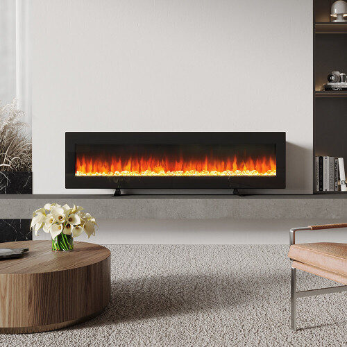 Living And Home 50 Inch Electric Fireplace 12 Flame Colors with Remote Control 1