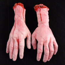 ( Right Hand) Realistic Hands Terror Bloody Fake Body Parts Severed Arm Hand Halloween Prop