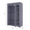 67" Portable Clothes Closet Wardrobe with Non-woven Fabric 8