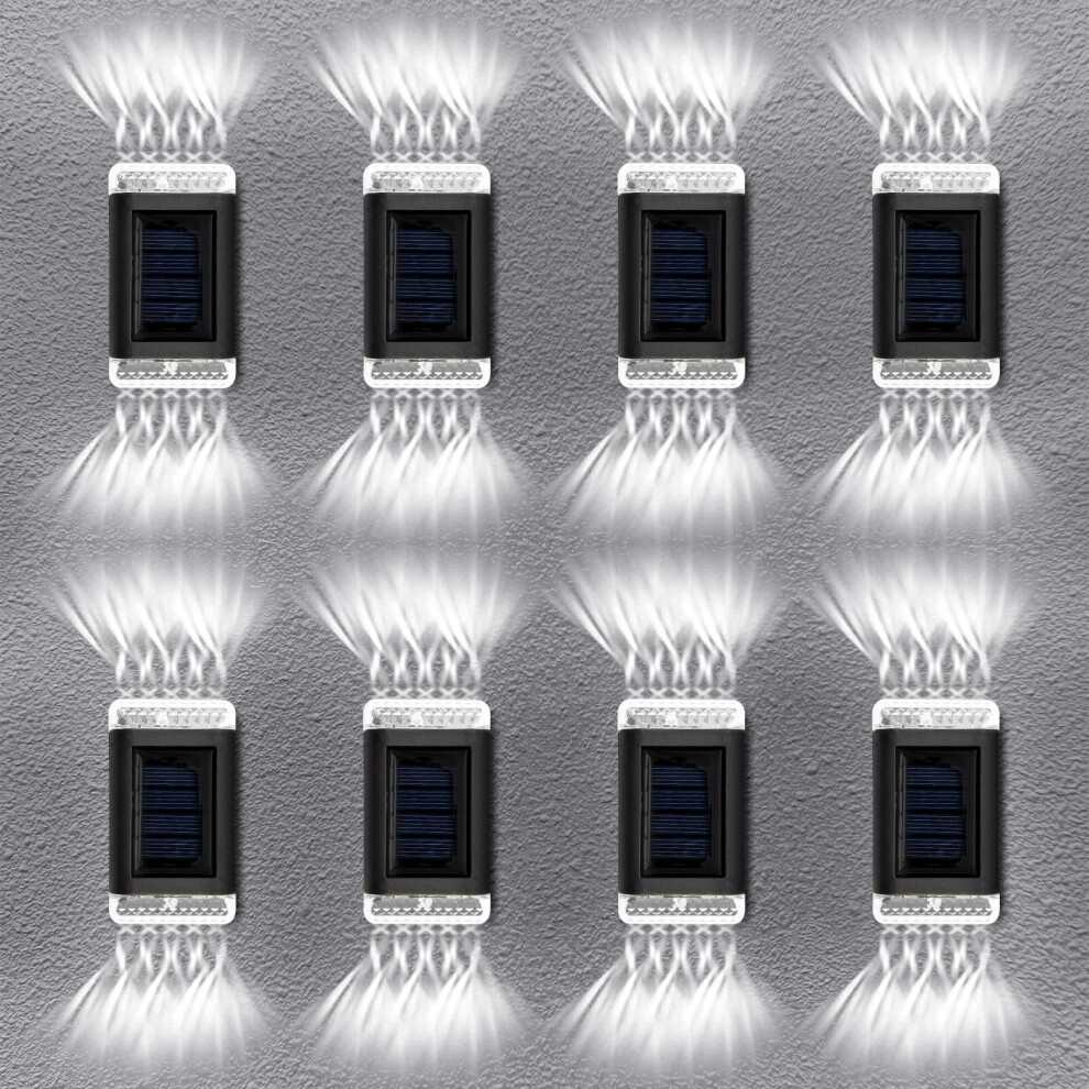 8x SUPER BRIGHT SOLAR POWERED WALL LIGHTS LED OUTDOOR GARDEN LAMP