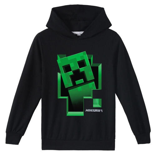 (9-10 Years) Kids Girls Boys Hoodies Sweatshirts Game Minecraft Pullover Casual Hooded Jumper Tops