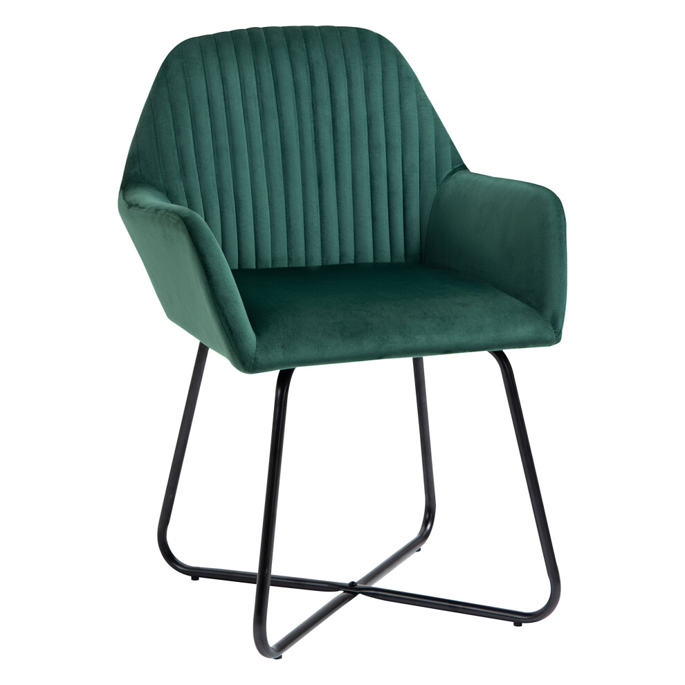 Homcom Unisex Green Modern Accent Chair Velvet-Feel Upholstered Lounge Armchair In - Image 6