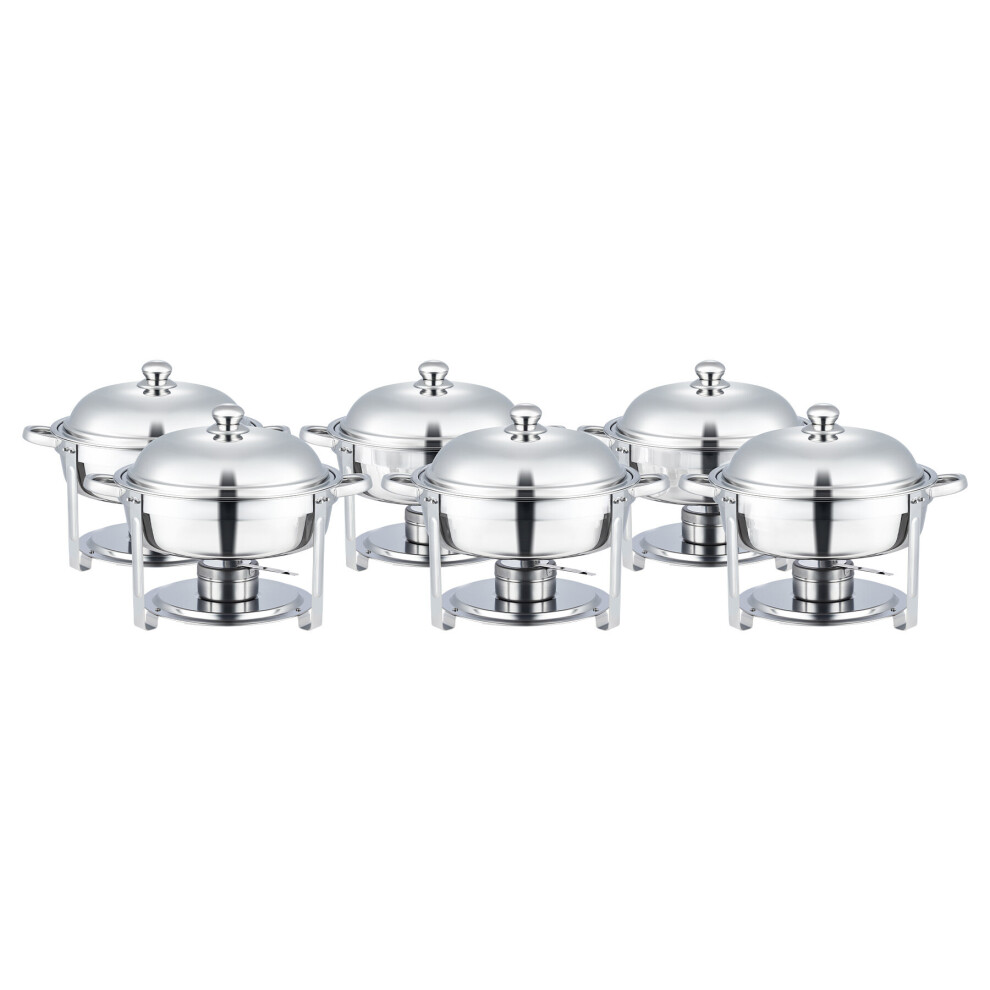 Crenex 6pack 5.3QT/5L Round Chafing Dish Buffet Server Stainless Steel