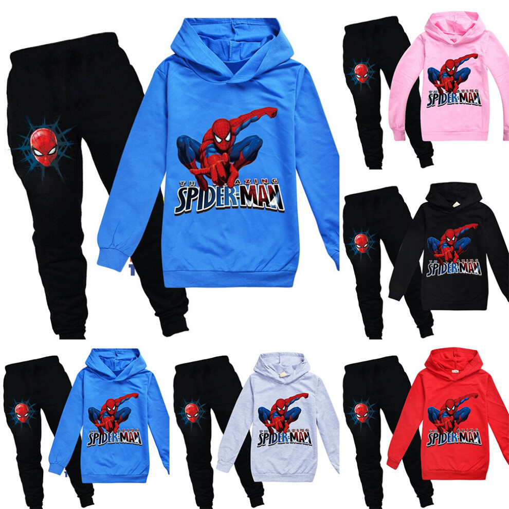 (Red, 11-12Years) Spiderman Kids Boys Hoodie Pants Set Jogging Tracksuit Sweatshirt Sport Loungewear Outfit