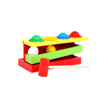 (Colourful) Multicolor wooden hammer ball early educational toy beat