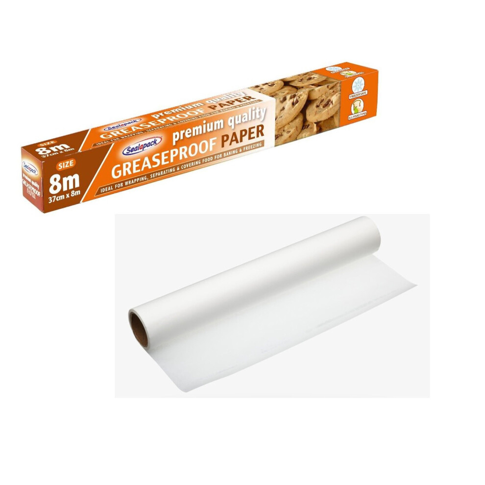 Sealapack Greaseproof Parchment Oven Baking Paper Premium Food Wrap 37Cm X 8M
