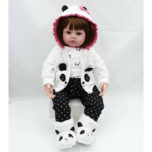 (Cloth Body, 48cm) Real 24"newborn Doll Lifelike Silicone Reborn Baby Dolls Toddler Girl Xmas Gift